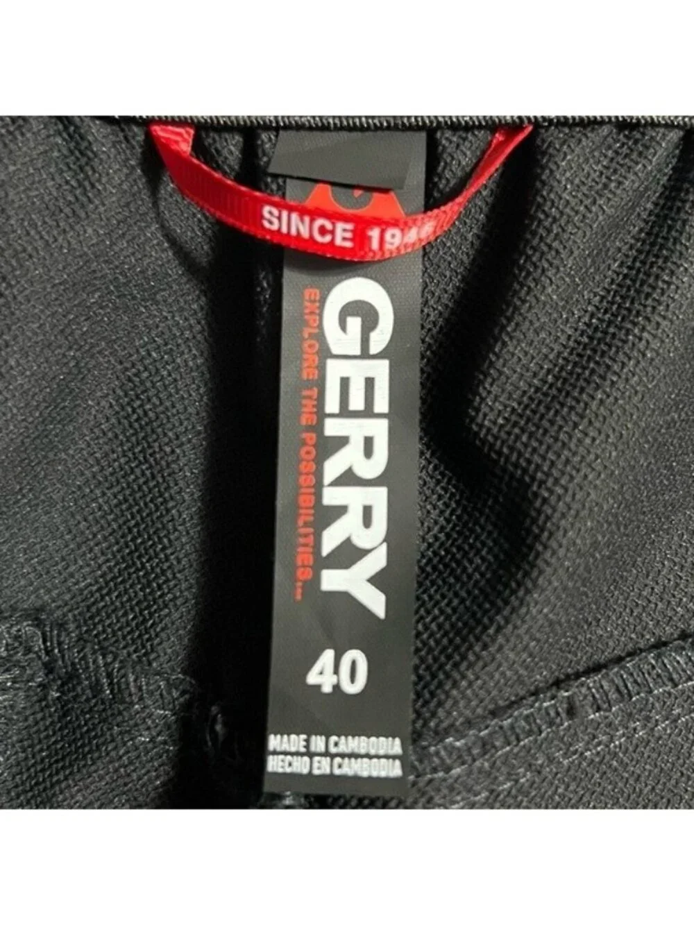 Gerry Men’s Tech Shorts Size 40 Black UPF 30+ Stretch Zip Pockets NWT
